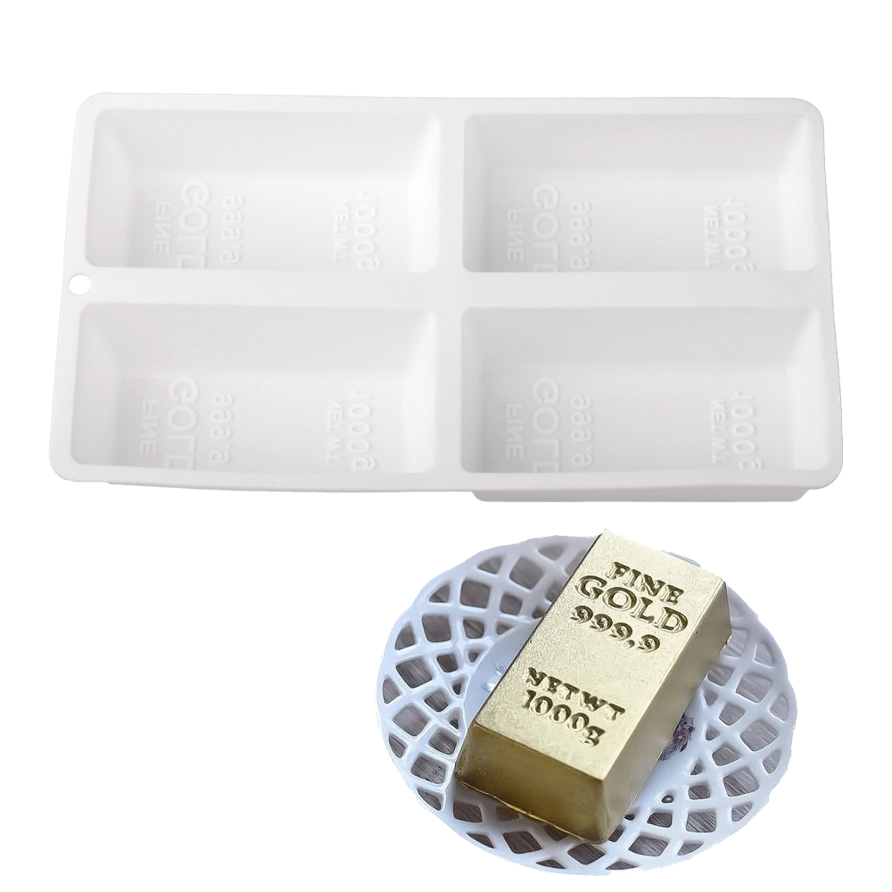 4-Cells Gold Bar Shaped Mousse - Kitchen Gadgets Gold review and price
